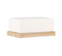 Pouf Design en Tissu Bouclé "Ivy" 100cm Blanc & Naturel