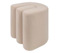 Pouf Design en Velours "Bolan" 40cm Beige