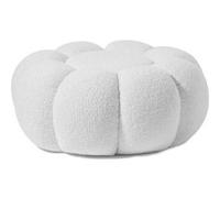 Pouf Design Fleur "Bouclette" 61cm Blanc