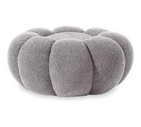 Pouf Design Fleur Bouclette 61cm Gris
