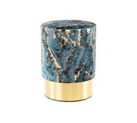 Pouf Design Marbré "Gipsy" 46cm Bleu Foncé Bleu G