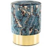 Pouf Design Marbré "Gipsy" 46cm Bleu Foncé Bleu G