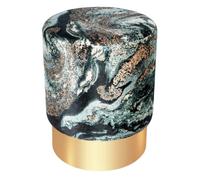 Pouf Design Marbré "Gipsy" 46cm Vert Foncé