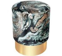 Pouf Design Marbré "Gipsy" 46cm Vert Foncé