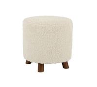J-Line Pouf textile Mouton H.40 cm Blanc