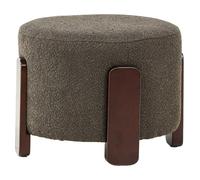 Pouf Design Tissu Bouclette "Coffey" 52cm Gris Foncé