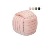 Pouf design tressé rembourré en velours style moderne Softy - Rose
