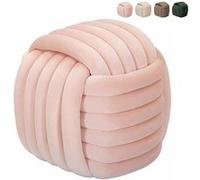 Pouf design tressé rembourré en velours style moderne Softy - Rose Rose G