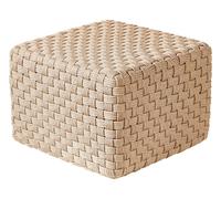 Pouf d'Extérieur Tissé à la Main Ottoman de Jardin 50 x 50 cm Beige Clair