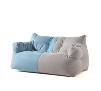 Pouf double moderne pour salon et balcon - Pas de remplissage, design élégant bleu et gris, siège de loisirs confortable pour la détente à la maison