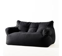 Pouf double moderne pour salon paresseux et balcon - Confortable et léger - Sans rembourrage - Parfait pour les loisirs et la détente - Noir