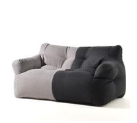 Pouf double moderne pour salon paresseux et balcon élégant gris et noir (sans remplissage), parfait pour les loisirs et la détente.