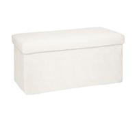Pouf - Eazy Living - Augustin - Blanc - Peau de mouton - 2 places - Rangement intégré