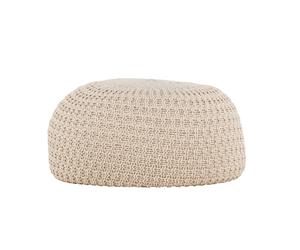 Pouf Effet Crochet "Sam" 60cm Beige