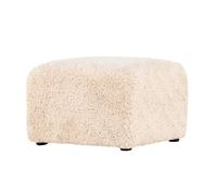 Pouf Effet Fourrure "Frankie" 50cm Beige
