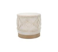 Pouf Effet Tufté "Damasco" 40cm Beige