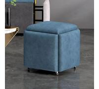 Pouf empilable avec roulettes pivotantes - Repose-pieds gigognes 5 en 1 et tabouret de maquillage pour chambre à coucher et bureau - Chaise cube polyvalente pour espaces créatifs