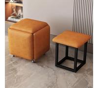 Pouf empilable avec roulettes pivotantes - Repose-pieds gigognes 5 en 1 et tabouret de maquillage pour chambre à coucher et bureau - Chaise cube polyvalente pour espaces créatifs