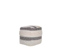 Pouf en coton blanc crème 50 x 50 cm KANAM