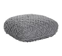 Pouf En Coton Gris 50 X 50 X 20 Cm Berrechid Gris