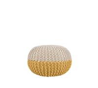 Pouf En Coton Jaune-Beige 50 X 35 Cm Conrad Jaune