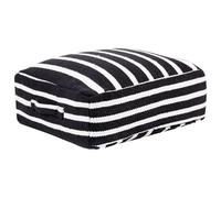 Pouf en coton noir et blanc 50 x 50 x 20 cm SETTAT