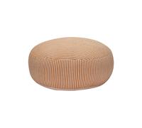 Pouf en coton orange, tissé, rond, fixe, à motifs, multicolore - Hübsch, Mochi - Ø75 H35 cm