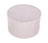 Pouf en Coton Velours Côtelé Rond Housse Amovible Lavage en Machine Beige Clair Zikria