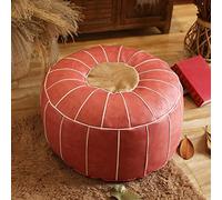 Pouf en cuir de qualité supérieure non rembourré, solution de rangement moderne pour repose-pieds, pouf rond