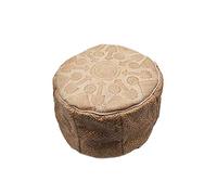 Pouf en cuir marocain, 28 cm de hauteur et 38 cm de diamètre. Vendu vide. Peut être rempli avec de vieux vêtements ou du caoutchouc mousse. Type 2-3