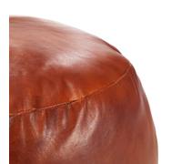 Pouf en Cuir Véritable de Chèvre Bronze 60x30 cm Rembourré Coton | Cuir véritable de chèvre, rembourrage coton, teinte bronze, repose-pieds ou assise d'appoint, ambiance chaleureuse