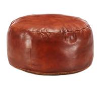 Pouf en cuir véritable de chèvre - VIDAXL - 60 x 30 cm - Marron - Style vintage