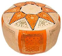 Pouf en cuir véritable fabriqué à la main par les meilleurs artisans de Fez. Vide pour le remplissage. Utile pour s'asseoir, repose-pieds ou décoration orientale.