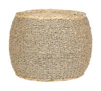 Beliani Pouf en Herbier Marin et Fibres de Jacinthe d'eau 40 cm Rembourré en Mousse Haiphong