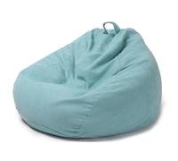 Pouf en Lin Lavable sans Remplissage, Pouf en Peluche De Grande Taille, Pouf, Canapé-lit, Meubles De Salon De Détente,Bleu,Taille Moyenne 80 * 90CM