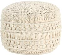 Pouf en macramé fait main 45 x 30 cm coton