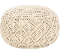 Pouf en macramé fait main 45 x 30 cm coton