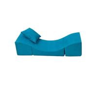 Pouf en mousse dépliant bleu Bleu G