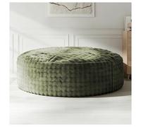 Pouf en peluche extra large avec forme ronde - Chaise de sol douillette en flanelle douce - Meuble de salon rembourré pour salon et chambre à coucher - Chaise longue relaxante verte pour adultes