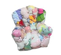 Pouf en peluche transparent - En PVC - 76,2 cm - Avec pouf rempli - Housse transparente pour peluches - Grand organisateur de rangement pour poupées, chambre d'enfant, chambre à coucher