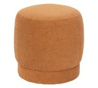 Pouf en Tissu à bouclettes Orange ambré D 39 x H 40 cm - Atmosphera