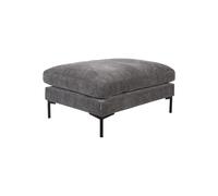 Pouf en tissu anthracite, repose-pieds, rectangulaire, housse amovible, pieds en acier - Zuiver, Summer - 102x80x53 cm
