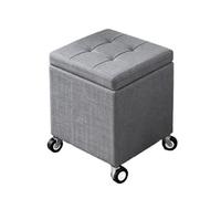 Pouf en tissu avec rangement, repose-pieds rembourré en coton et lin, repose-pieds rabattable, petite table basse cube, siège supplémentaire pour salon et chambre à coucher