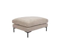 Pouf en tissu beige, rectangulaire, grand format, pieds acier noir - Zuiver, Summer - 102x80x53 cm