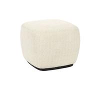 Pouf en tissu bou lanc, rond, fixe, uni - Pomax, Porterville - 51x51x41 cm