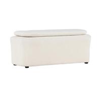 Pouf en Tissu Bouclé "Laurel" 110cm Blanc