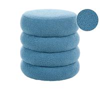 Pouf en Tissu Bouclé Rond Meuble de Chambre Salon Bleu Sumpter