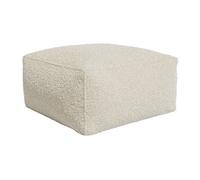Pouf en tissu bouclette blanc cassé NOUMARA