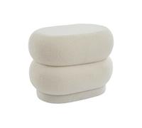 Pouf en tissu bouclette blanc LECINIO