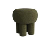 Vente-unique - Pouf en Tissu Bouclette Kaki NOLORA